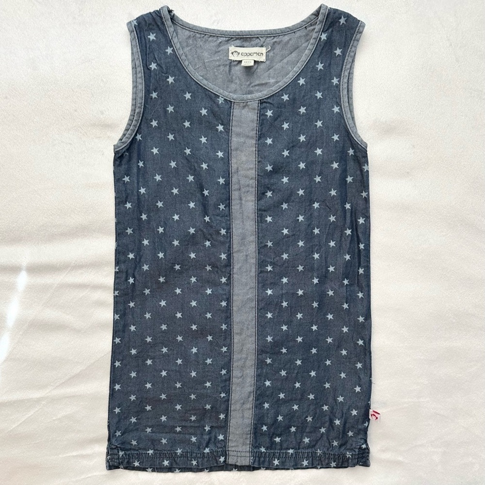 Appaman Girls Super Soft Sydney Shift Tank Dress Stars Blue Depths Toddler 4T